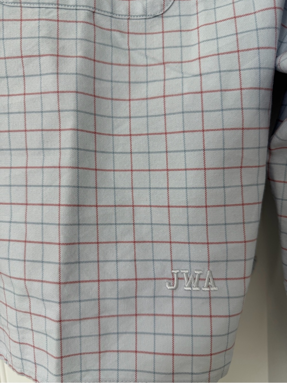 Uniqlo x JWA Light Blue and Red Windowpane Cotton Button-Down Shirt - Picture 6 of 7